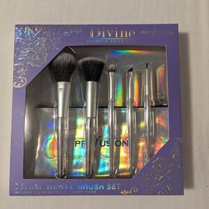 Profusion Cosmetics Divine Deluxe Travel Brush Set - Silver and Black